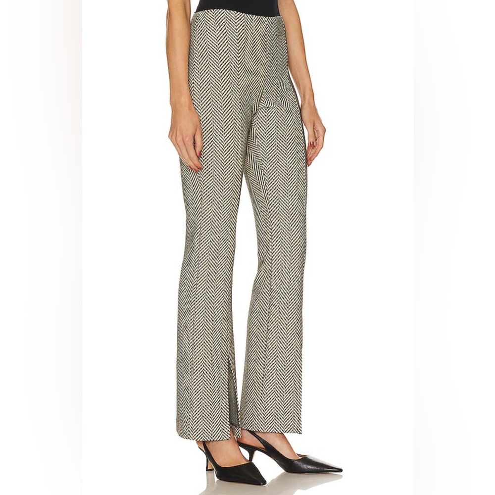 Le Superbe Modern High-Waist Tweed Trousers Keith Herringbone Metallic Size 4